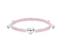 Silver Heart with Matt Rope Bracelet BR-1505